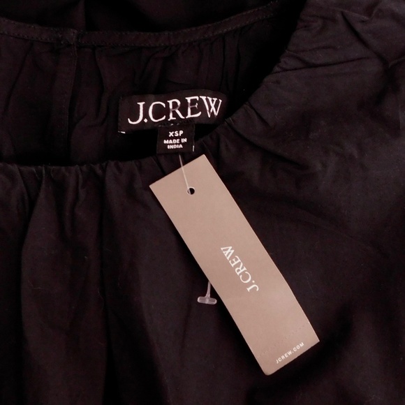 NWT!! J. CREW Hyacinth Dress Smocked Cotton Poplin Black Midi Pockets Poplin XSP - Picture 12 of 16